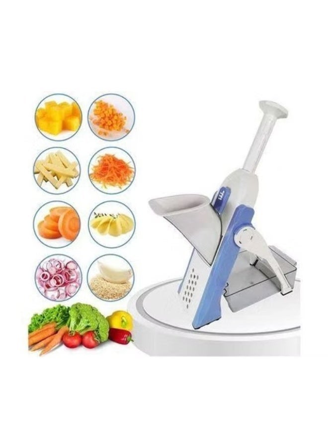 SUKILO قطاعة خضروات ماندولين 5 في 1 آمنة، قاطعة بطاطس، مفرمة، مقطعة جوليان، معدلة السماكة لتحضير الوجبات السريعة في المطبخ - Image 1